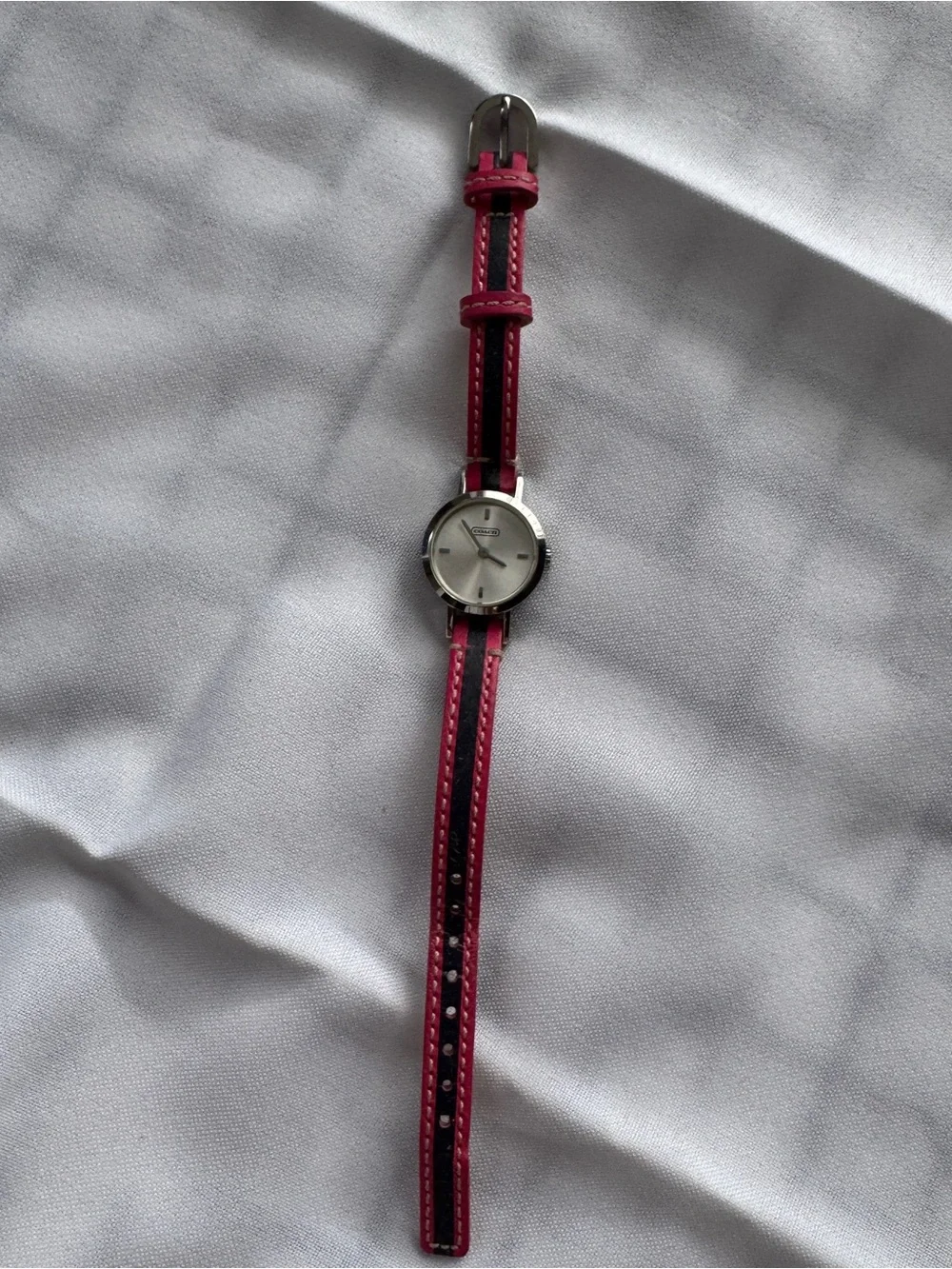 Coach Studio Women’s Watch Pink & Navy Slim Leather Strap 23mm 14501579